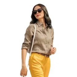 Áo Sơ Mi Nữ F2 Fashion & Freedom Linen Pride SMW360-RN-S-0820 Màu Rêu Nhạt Size S