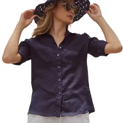 Áo Sơ Mi Nữ F2 Fashion & Freedom Linen SMW356-XD-S-0919 Màu Xanh Đen Size S