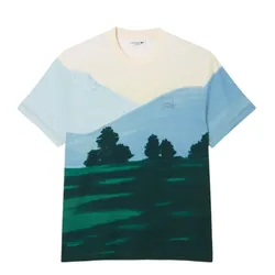 Áo Thun Nam Lacoste Men's Printed Jersey T-Shirt TH5896 9IX Màu Xanh Size 4
