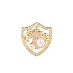 Cài Áo Nữ Meri Emblem Steed BR986 Màu Vàng Gold