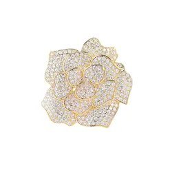 Cài Áo Nữ Meri Golden Camellia BR985 Màu Vàng Gold