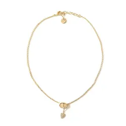 Dây Chuyền Nữ Dior CD Navy Nacklace Crystal Embellished Heart Màu Vàng Gold