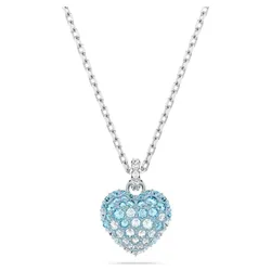 Dây Chuyền Nữ Swarovski Hyperbola pendant Heart, Blue, Rhodium Plated 5687624 Màu Xanh Bạc