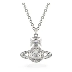 Dây Chuyền Nữ Vivienne Westwood Carmela Cubic Zirconia Pendant Màu Bạc Trắng