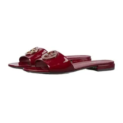 Dép Nữ Gucci&nbsp;Round Interlocking G Slides Màu Đỏ Size 36.5