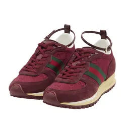 Giày Sneaker Nữ Gucci Nora Sneakers 832918 6144 Màu Đỏ Burgundy Size 35.5