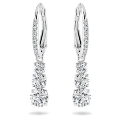 Khuyên Tai Nữ Swarovski  Attract Trilogy Hoop Earringsround Cut, White, Rhodium 5416155 Màu Bạc
