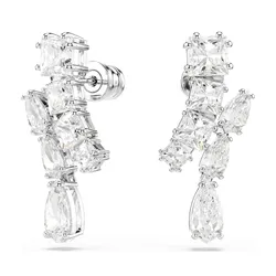 Khuyên Tai Nữ Swarovski Matrix Drop Earrings Mixed Cuts White Rhodium Plated 5700418 Màu Trắng Bạc