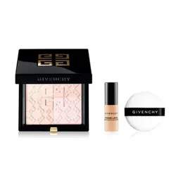 Set Phấn Phủ Dạng Nén Givenchy Prisme Libre 4-Color Pressed Powder Limited Tone N10 + Kem Nền Mini 0.5N + Mút Phủ Phấn (3 Món)