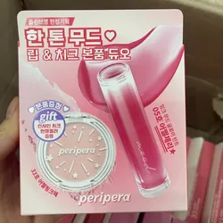 Set Son Peripera Ink Mood Glowy Tint Và Phấn Má Pure Blushed Sunshine Cheek (Màu Son 05 + Má 33)