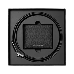 Set Ví + Thắt Lưng Nam Michael Kors MK Signature Logo Wallet And Reversible Belt 36S4LGFF6B Màu Đen