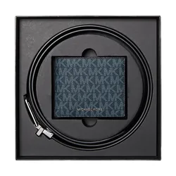 Set Ví + Thắt Lưng Nam Michael Kors MK Wallet And Belt Gift Set Màu Xanh Navy