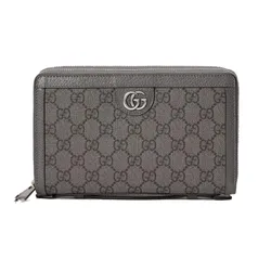 Túi Cầm Tay Nam Gucci Authentic GG Travel Case Màu Xám