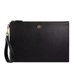 Túi Cầm Tay Nam Gucci Marmont Leather Pouch 475317-DJ20T-1000 Màu Đen