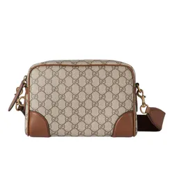 Túi Đeo Chéo Nam Gucci GG Emblem Small Crossbody Bag In Monogram Canvas Màu Beige