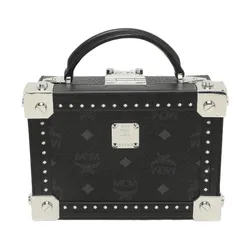 Túi Đeo Chéo Nữ MCM Black Coated Canvas and Leather Berlin Box Bag Màu Đen