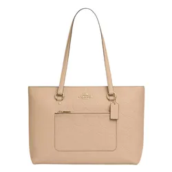 Túi Tote Nữ Coach Station Tote Bag Pebbled Leather/Im/Avoine Màu Be