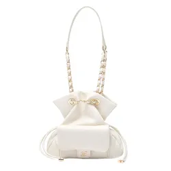 Túi Đeo Chéo Nữ Lyn Destiny II Drawstring Bucket Bag Ivory L26CBWA003 Màu Kem