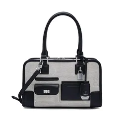 Túi Đeo Chéo Nữ Lyn Tueslove Canvas S Tote Bag - Black L26CBWA197 Màu Đen Xám