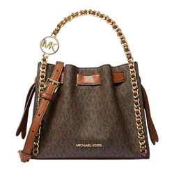 Túi Đeo Chéo Nữ Michael Kors MK Mina Small Signature Logo Chain Crossbody Bag 35H3G4MC1B Màu Nâu