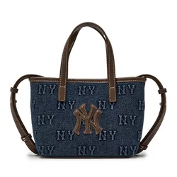 Túi Đeo Chéo Nữ MLB Classic Monogram Denim Embo Mini Cross Bag NY Yankees 3ACRDM16N-50INS Màu Xanh Đậm