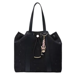 Túi Đeo Vai Nữ Lyn Jden Drawstring Bucket Bag Black Variation 2 L26CBWA067 Màu Đen