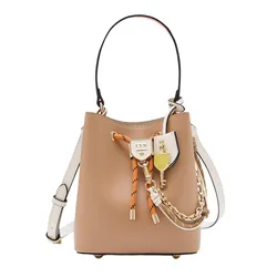 Túi Đeo Vai Nữ Lyn Re-Edit Explore Carina S Bucket Bag Beige L26CBWA119 Màu Nâu