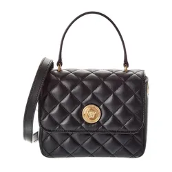 Túi Đeo Vai Nữ Versace Women's Medusa Quilted Leather Shoulder Bag Black Màu Đen