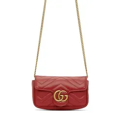 Túi Xách Tay Gucci Red Super Mini GG Marmont Matelassé Bag Màu Đỏ