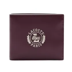 Ví Nam Lacoste Medium FG Logo Leather Coin Purse NH4966FW Q72 Màu Đỏ Đô