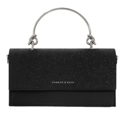 Ví Nữ Charles & Keith CNK Kristine Glittered Noir CK6-10840559-B_NOIR Màu Đen