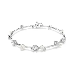 Vòng Đeo Tay Nữ Swarovski Crystal Pearl Round Cuts White Rhodium Plated 5707511 Màu Bạc Trắng