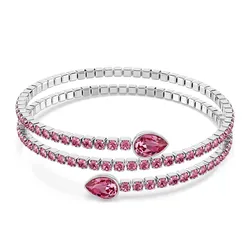 Vòng Đeo Tay Nữ Swarovski Twisty Cuf Fmixed Cuts, Pink, Rhodium Plated 5717576 Màu Hồng