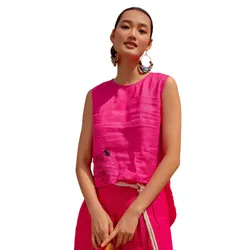 Áo Kiểu Nữ F2 Fashion & Freedom Linen Autumn Charm AK536-HS-S-0822 Màu Hồng Sen Size S