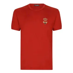 Áo Phông Nam Dolce & Gabbana D&G Cotton With Embroidery G8JX7Z Tshirt Màu Đỏ Size 46