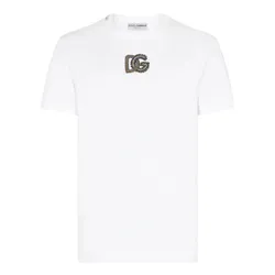 Áo Phông Nam Dolce & Gabbana DG Embellished Cotton G8RL2T TShirt Màu Trắng Size 44