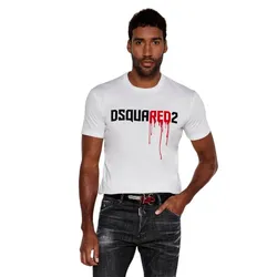 Áo Phông Nam Dsquared2 Logo Print S74GD0941 T-shirt Màu Trắng Size S