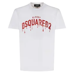 Áo Phông Nam Dsquared2 T-Shirt In Maglia Di Cotone Màu Trắng Size XS