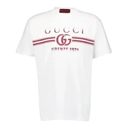 Áo Phông Nam Gucci Print Cotton Jersey In White 785345 XJGKJ 9541 Tshirt Màu Trắng Size S