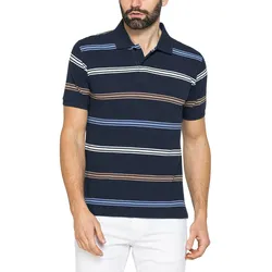 Áo Polo Nam Carrera Jeans Piquet Cotton 819R0075X_G196 Màu Xanh Kẻ Size M