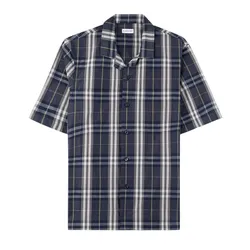 Áo Sơ Mi Nam Burberry Camisa En Algodón Check In Black 8121624 Phối Màu Size S