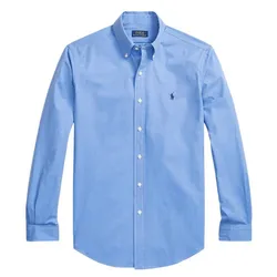 Áo Sơ Mi Nam Ralph Lauren Custom Fit Poplin Pony Shirt 710928255003 Màu Xanh Blue Size S