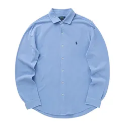 Áo Sơ Mi Nam Ralph Lauren Featherweight Piqué Shirt Blue 710A12399001 Màu Xanh Blue Size S