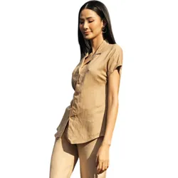 Áo Sơ Mi Nữ F2 Fashion & Freedom Linen Contemporary Dance SMW445-B-S-1220 Màu Be Size S