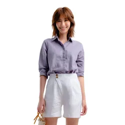 Áo Sơ Mi Nữ F2 Fashion & Freedom Linen SMW360-TN-S-0422 Màu Tím Nhạt Size S