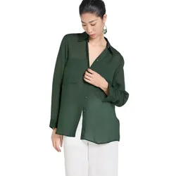 Áo Sơ Mi Nữ F2 Fashion & Freedom Linen SMW367-Xanh Nhot-S-0424 Màu Xanh Size S