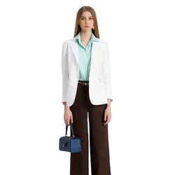 Áo Sơ Mi Nữ F2 Fashion & Freedom Teal Linen Shirt SMW360-Xanh Ngọc-S-0323 Màu Xanh Ngọc Size S