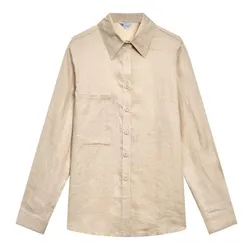Áo Sơ Mi Nữ F2 Fashion & Freedom Women's Cream Linen Shirt SMW616-K-S-0324 Màu Kem Size S