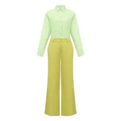 Áo Sơ Mi Nữ F2 Fashion & Freedom Women's Light Green Linen Shirt SMW616-XC-S-0324 Màu Xanh Cốm Size S