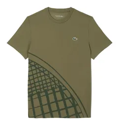 Áo Thun Nam Lacoste Ultra Dry Printed Tennis T-Shirt TH4753 - E9F Màu Xanh Size 3